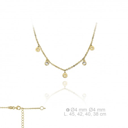 Gargantilha em Prata Esterlina e Zircões (Madrepérola)