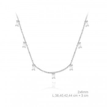Silver Necklaces with Cubic...