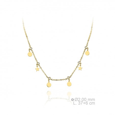 Gargantilla Selene Chapas y Estr Dorada