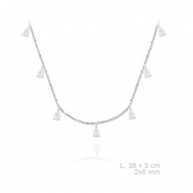Gargantilla de Plata de Ley y circonitas