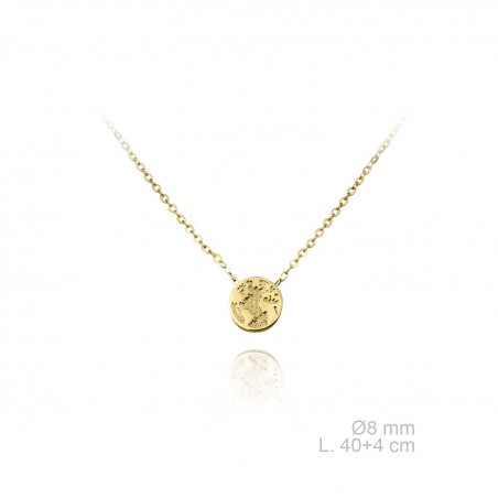 Gargantilla mundo 8mm dorada