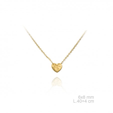 Gargantilla Corazón Mundo Mini Dorada