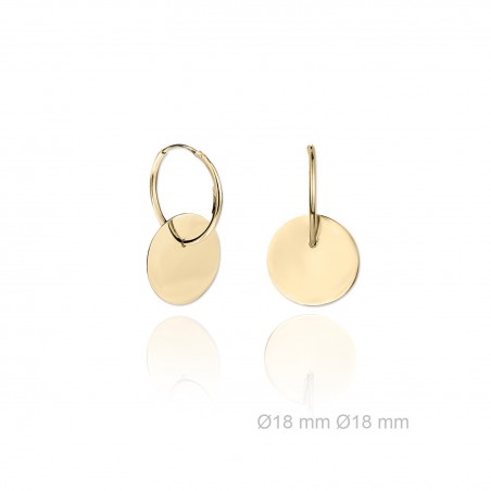 Pendientes Aro Chapa 18mm Dorado