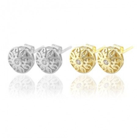 Brincos de Prata Esterlina e Zircônia