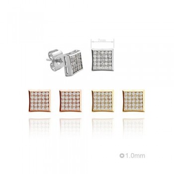 Silver Earrings with Cubir...