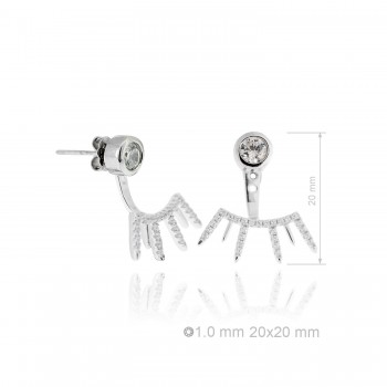 Silver Earrings with Cubir...