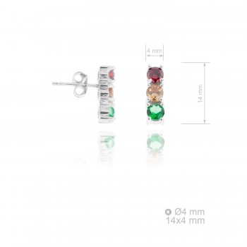Silver Earrings with Cubir...
