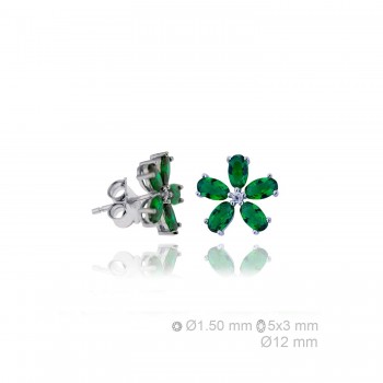 Silver Earrings with Cubir...