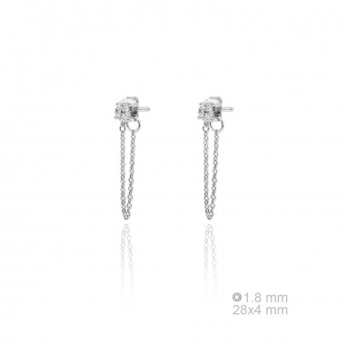 Pendientes Cadena Circ Cuadrada