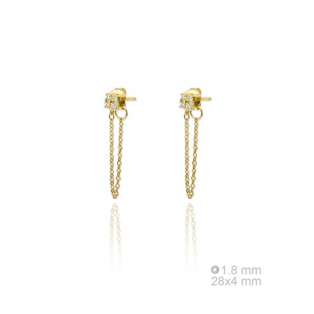 Brincos de Prata Esterlina e Zircônia