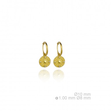 Pendientes Arito Colecc. Monedas Dorad.