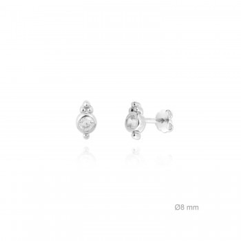 Silver Earrings with Cubir...