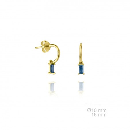 Pendientes de Plata de Ley Chapada en Oro con Zirconitas 