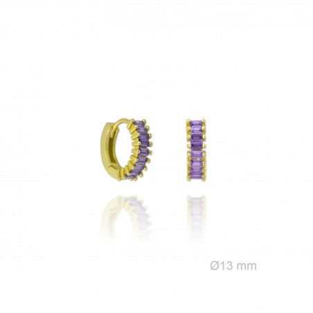 Pendientes de Plata de Ley Chapada en Oro con Zirconitas 