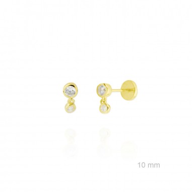 Pendientes de Plata de Ley Chapada en Oro con Zirconitas 