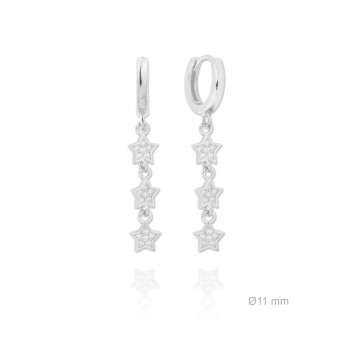 Silver Earrings with Cubir...