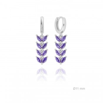 Silver Earrings with Cubir...