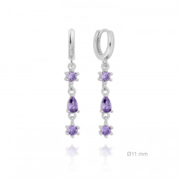 Silver Earrings with Cubir...