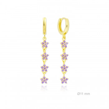 Silver Earrings with Cubir...