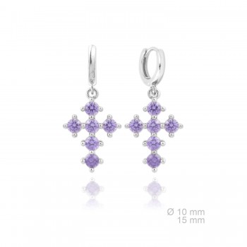 Silver Earrings with Cubir...