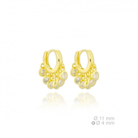 Brincos de Prata Esterlina e Zircônia