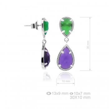 Pendientes circ. piedra...