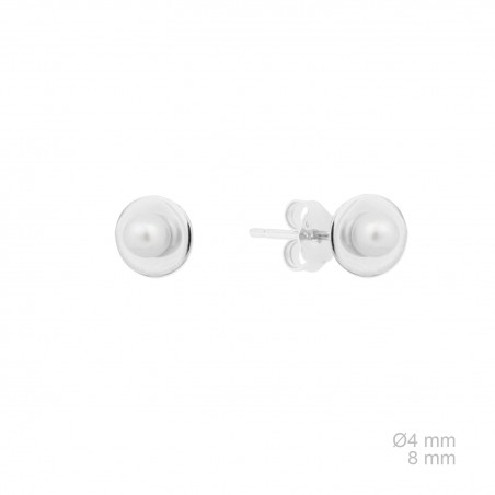 Pendientes de plata con perla natural (Pedido mínimo 3 uni.)