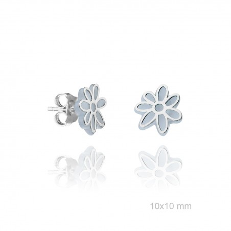 Pendientes Flores base azul