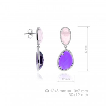 Pendientes circ. piedra...