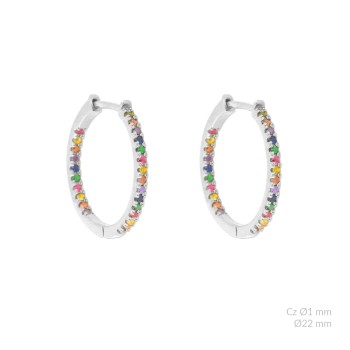 Silver Earrings with Cubir...