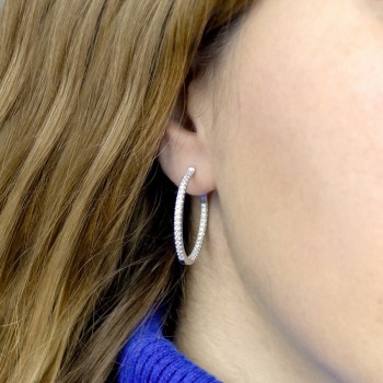 Silver Earrings with Cubir... 2
