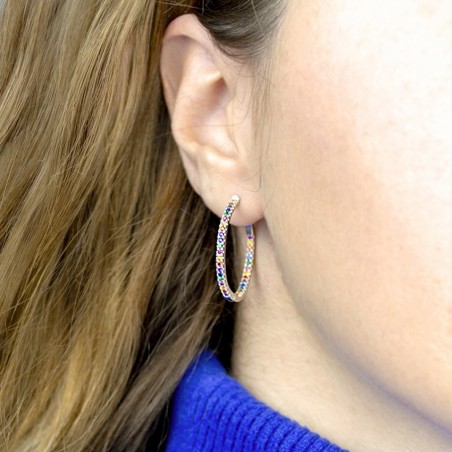 Brincos de Prata Esterlina e Zircônia | Ø28mm