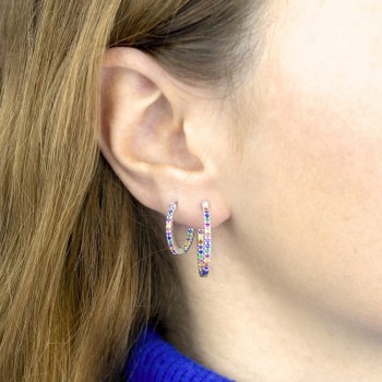 Silver Earrings with Cubir... 2