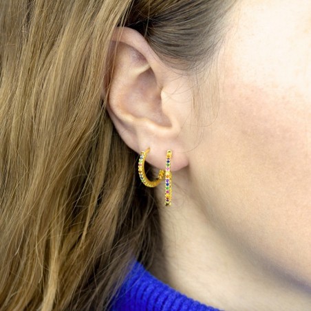 Brincos de Prata Esterlina e Zircônia | Ø16mm