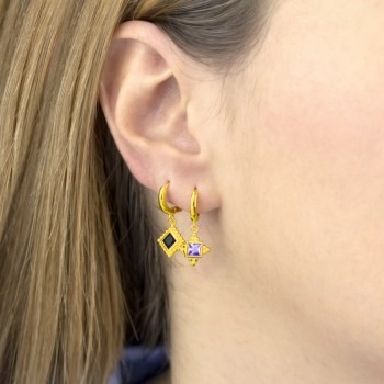 Silver Earrings with Cubir... 2