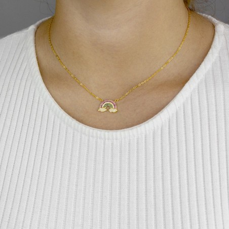 Gargantilha em Prata Esterlina e Zircões (Madrepérola)