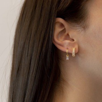 Silver Earrings with Cubir... 2