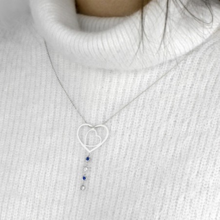 Silver Necklace with Set Zircons