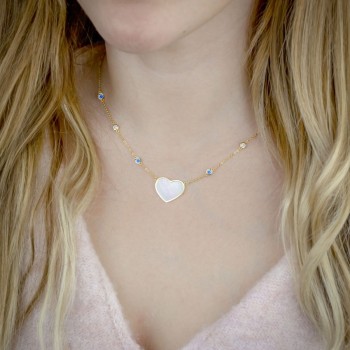 Silver Necklace with Set... 2