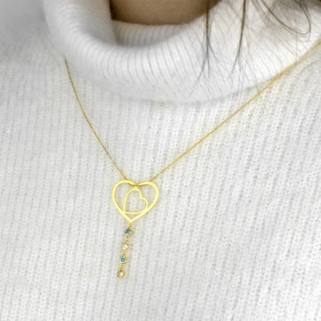 Gargantilha de prata cravejada com zirconias