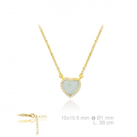 Gargantilha em Prata Esterlina e Zircões (Madrepérola)