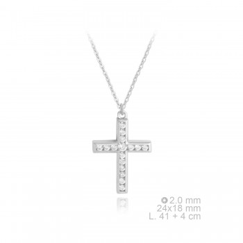 Silver necklace with zircons