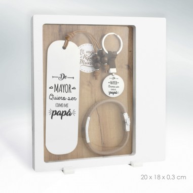 Packs de Dia dos Pais - Marcador de páginas, pulseira e chaveiro de Aço