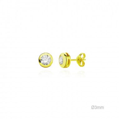 Pendiente Presión Dorado Chatón 3mm