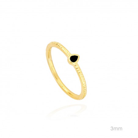 Anillo Dorado Circ Negra Lágrima