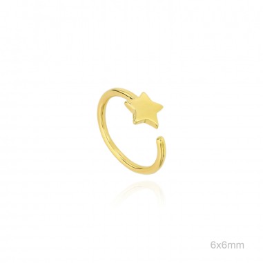 Anillo Dorado Estrella Liso
