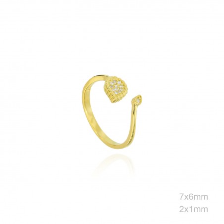 Anillo Dorado Hojas Circ.