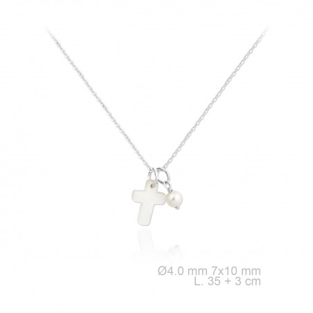 Gargantilla de Plata de Ley y nácar