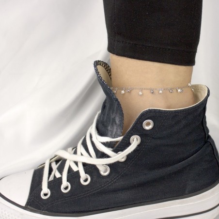 Tobillera Bolitas y Perlas Dorada