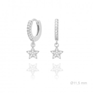 Silver earrings with cubic zirconium